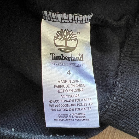 Timberland Toddler Boy Black Sweatshirt with Matching Brown Joggers Size 4T - Picture 13 of 13